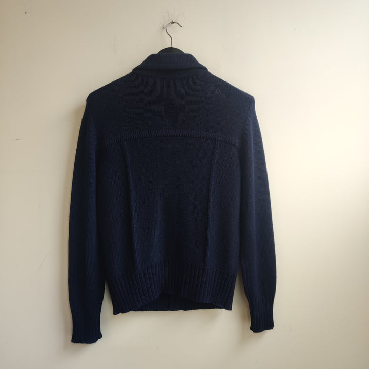 Knitted Navy Wool Cardigan - UK10