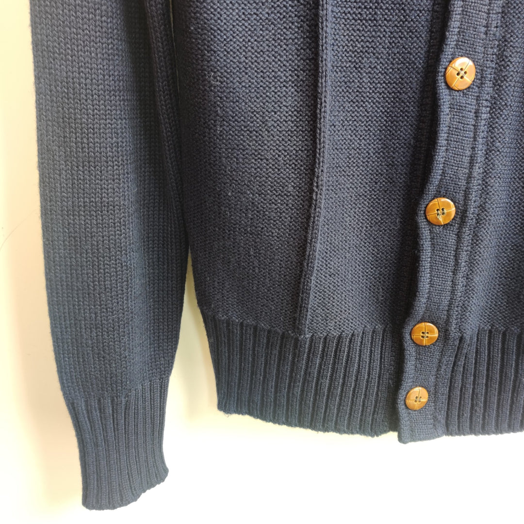 Knitted Navy Wool Cardigan - UK10