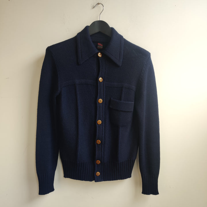 Knitted Navy Wool Cardigan - UK10