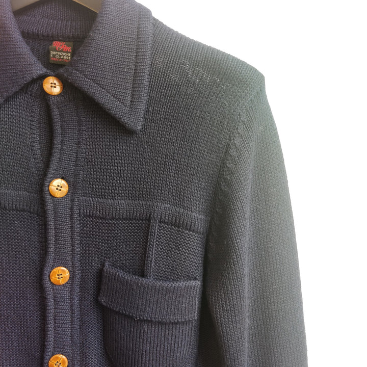 Knitted Navy Wool Cardigan - UK10