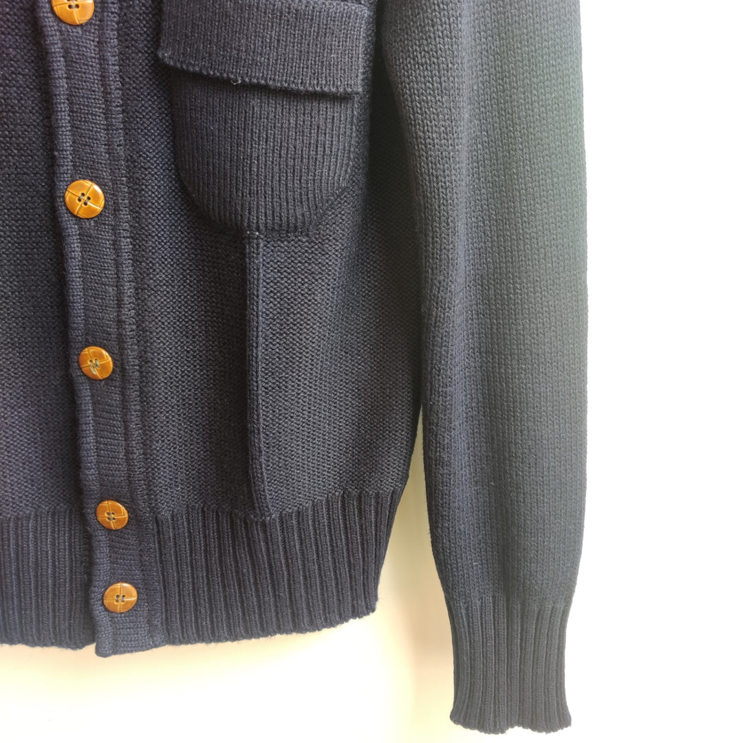 Knitted Navy Wool Cardigan - UK10