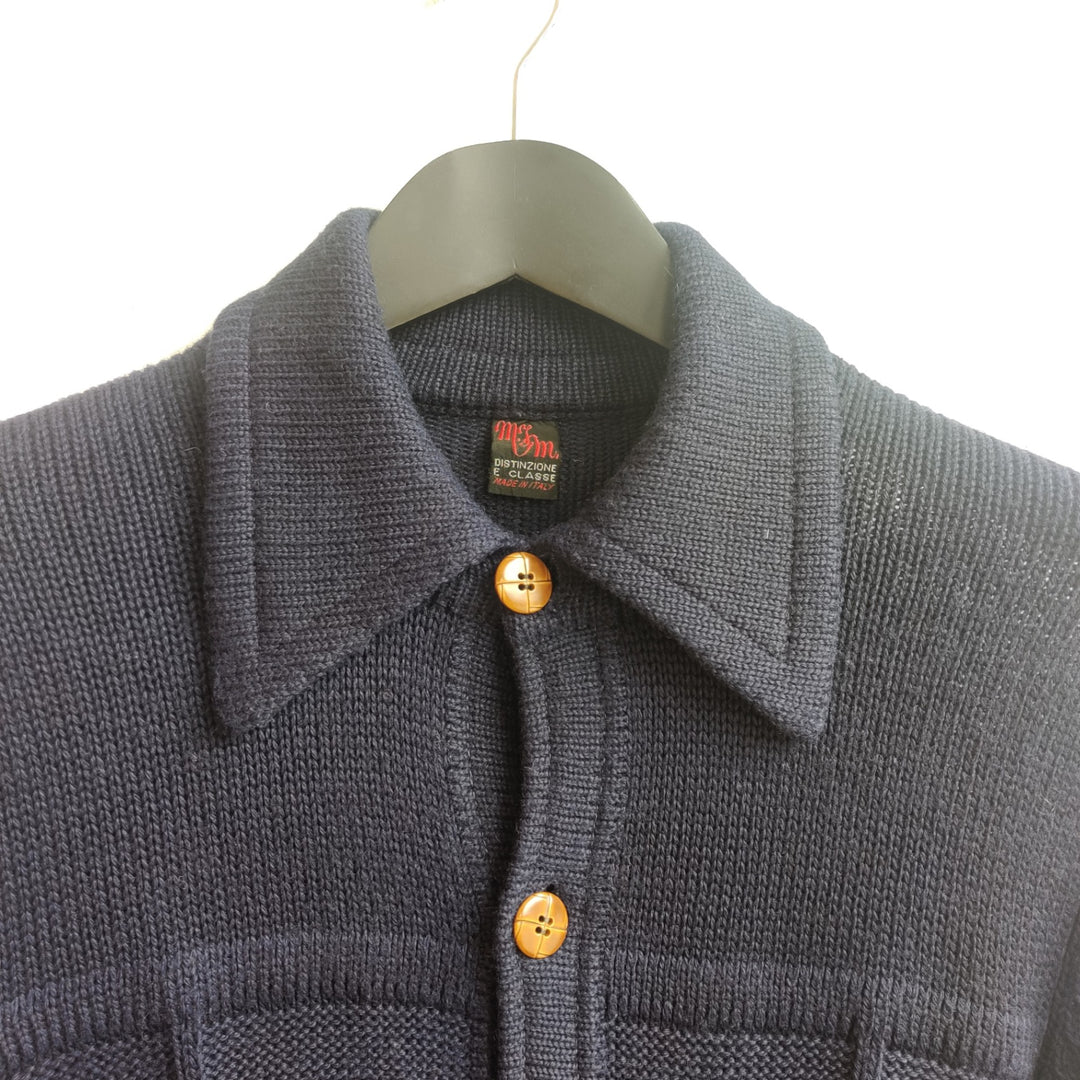 Knitted Navy Wool Cardigan - UK10