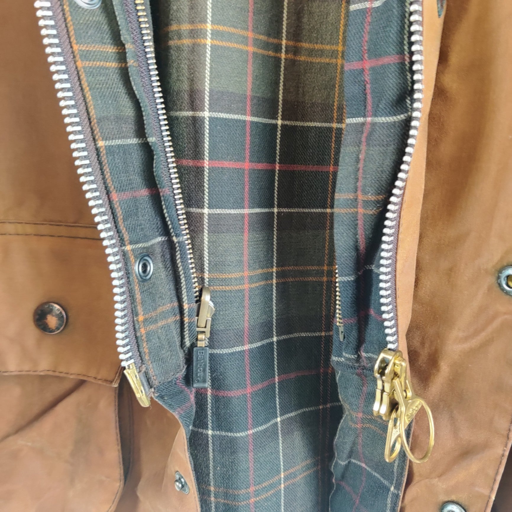 Barbour Moorland Burnt Orange Waxed Re work Jacket M VOUT