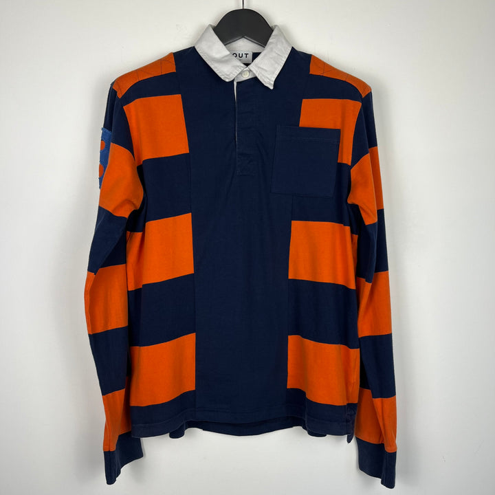 RE/WORK Cotton Navy Orange Stripe Rugby Shirt - M [No.3]