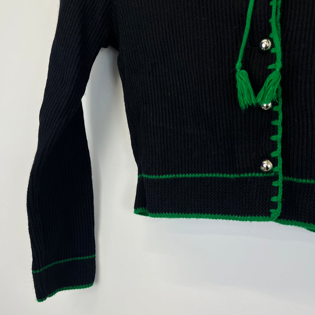 Black cropped Austrian knit cardigan - S