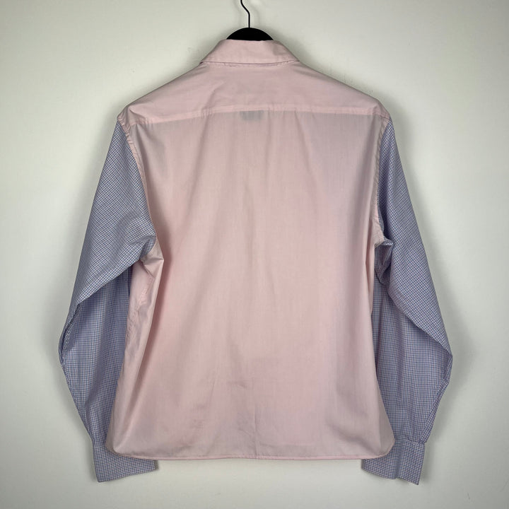 RE/WORK YSL Pink with contrast check Sleeve Cotton Shirt - L [No.8]