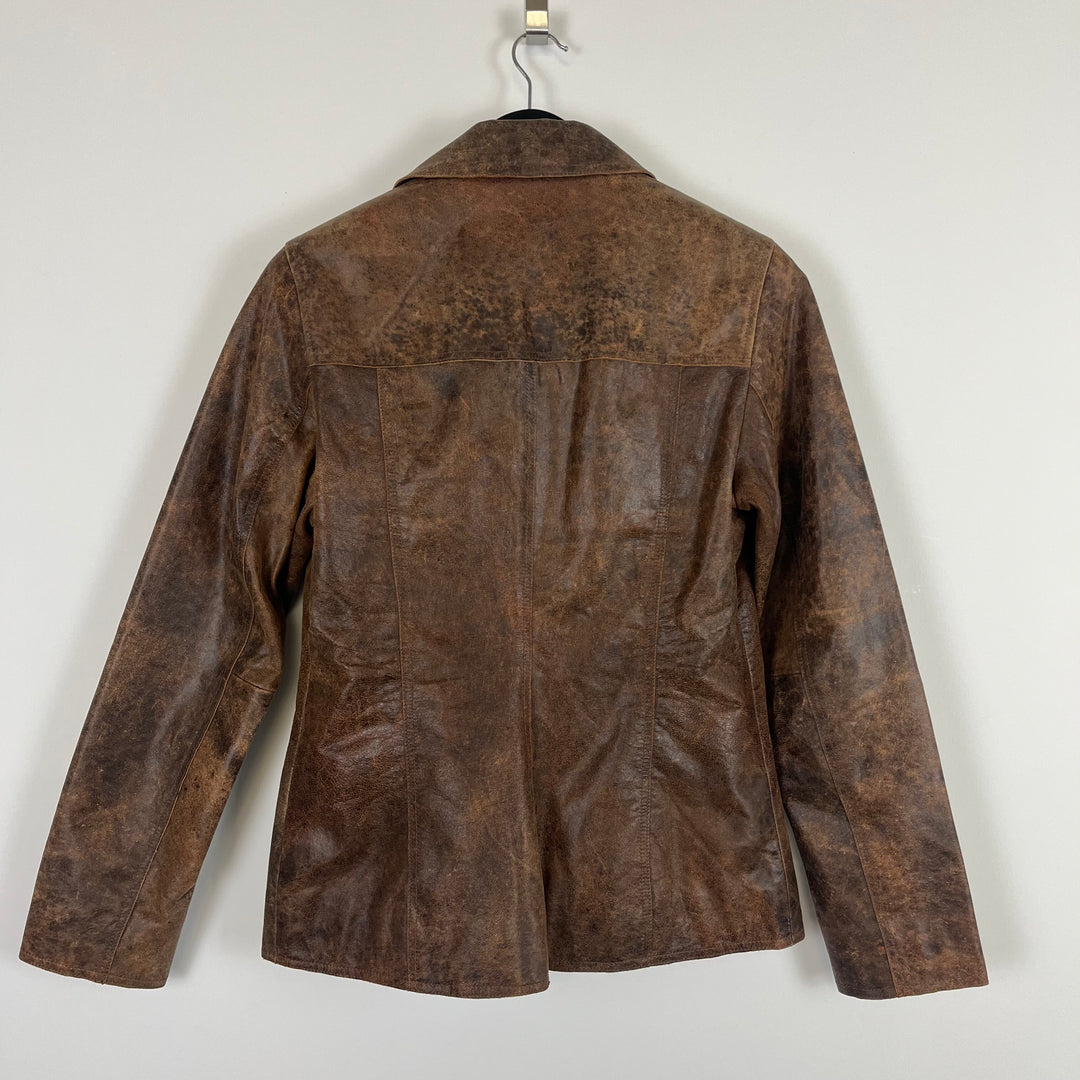 Montgomery brown leather jacket - L