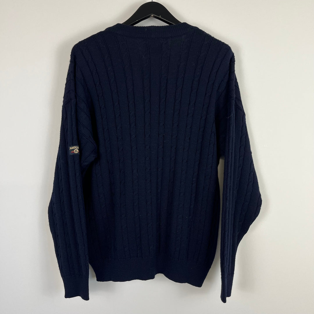 Navigare navy cable knit cardigan - L