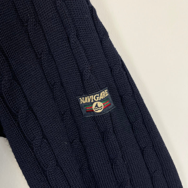 Navigare navy cable knit cardigan - L