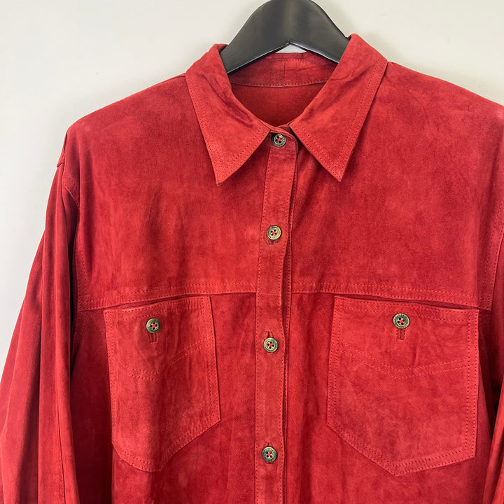 Real Suede Dark Red Shirt - L