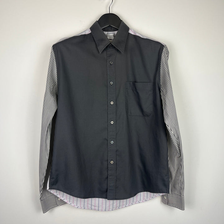 RE/WORK YSL Grey with contrast Stripe Cotton Shirt - M [No.4]