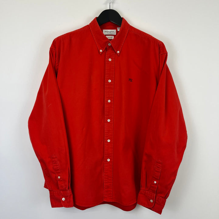 YSL red twill cotton long sleeve shirt - XL