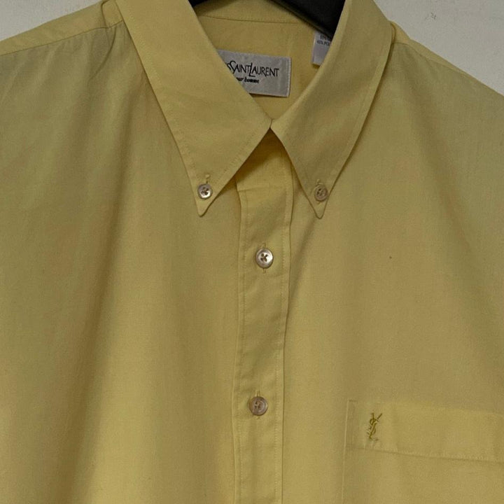 YSL Fresh Yellow Cotton Oversized Shirt - UK 8-14