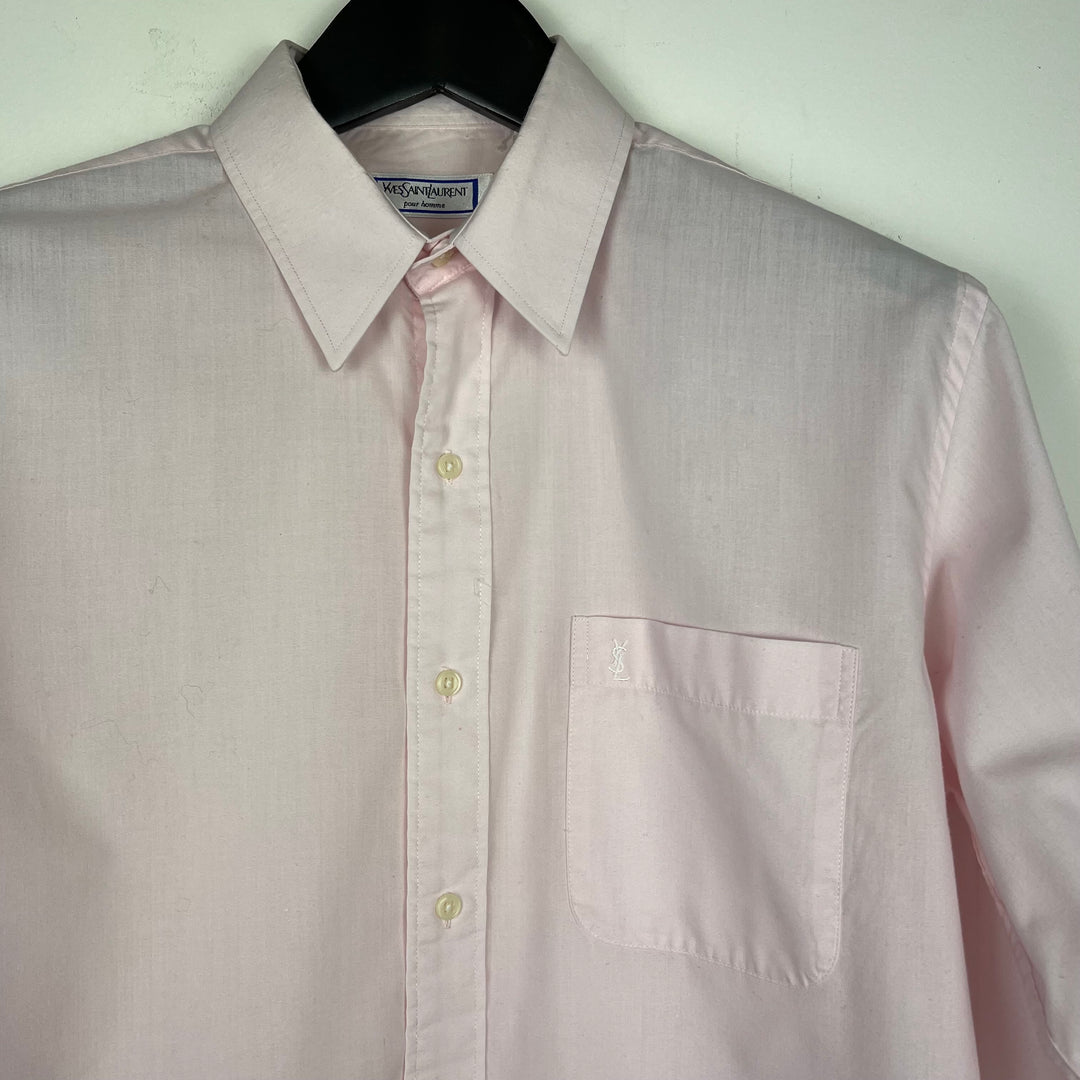 RE/WORK YSL Pink Curved Hem Cotton Shirt - M [No.11]