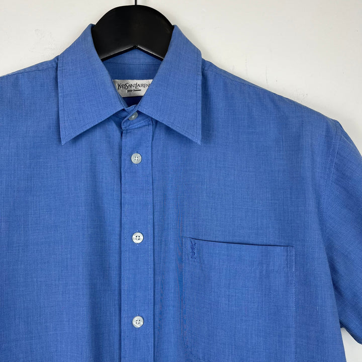 RE/WORK YSL Blue Boxy Cropped Short Sleeve Cotton Shirt - M [No.10]