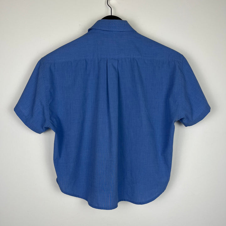 RE/WORK YSL Blue Boxy Cropped Short Sleeve Cotton Shirt - M [No.10]