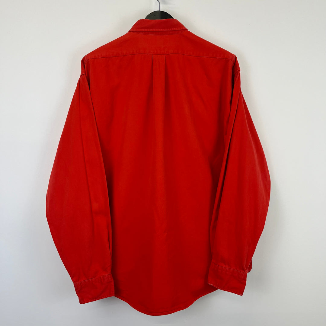 YSL red twill cotton long sleeve shirt - XL