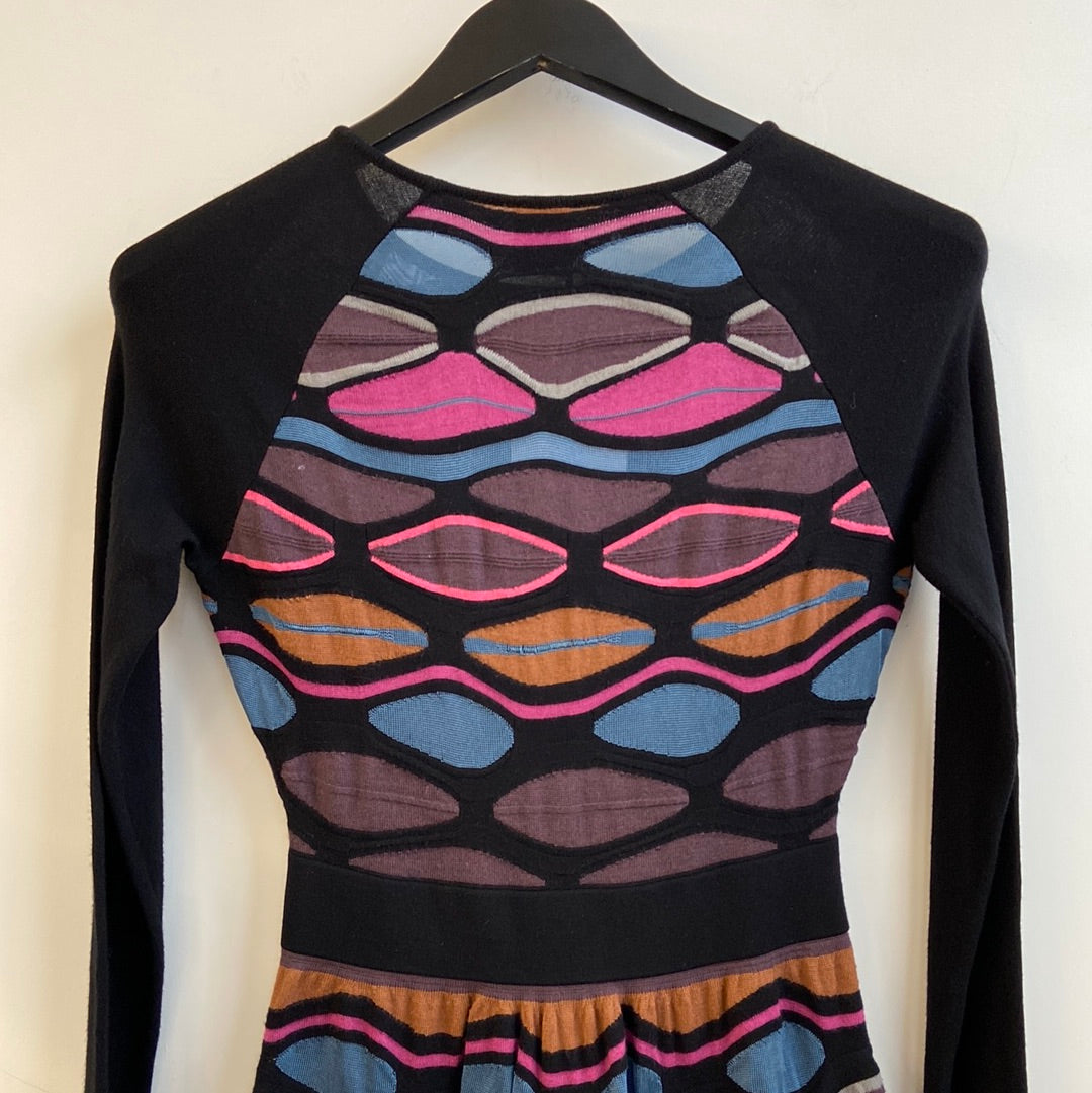Missoni wave print knit long sleeve dress - S