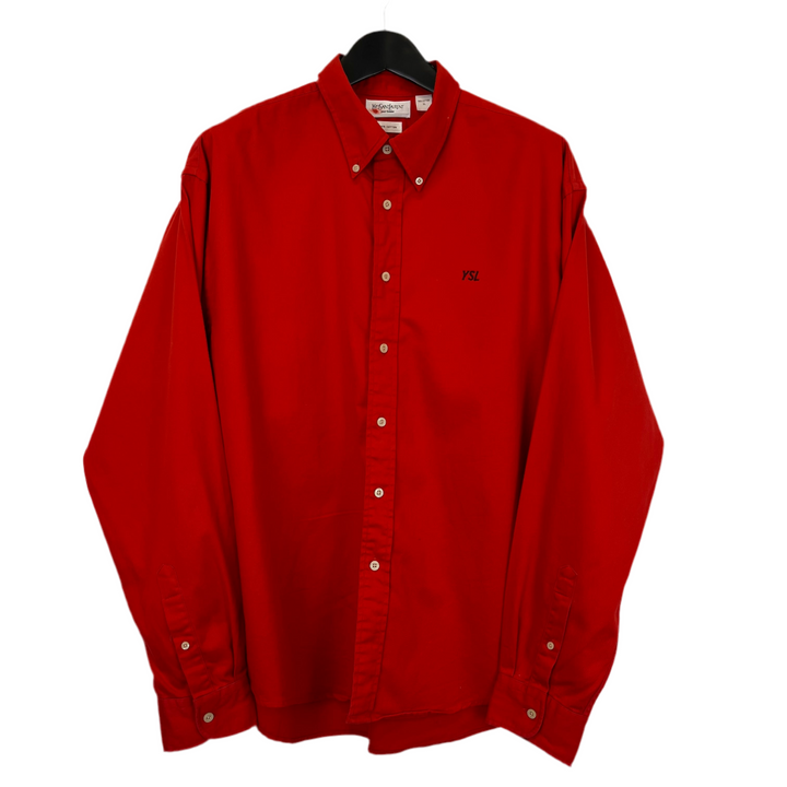 Red twill cotton shirt - XL