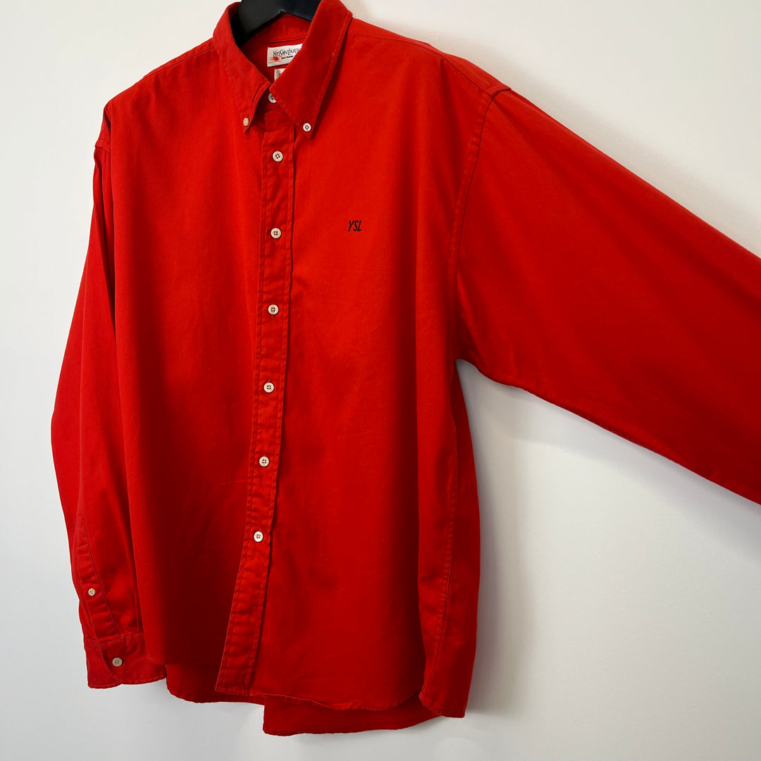 Red twill cotton shirt - XL