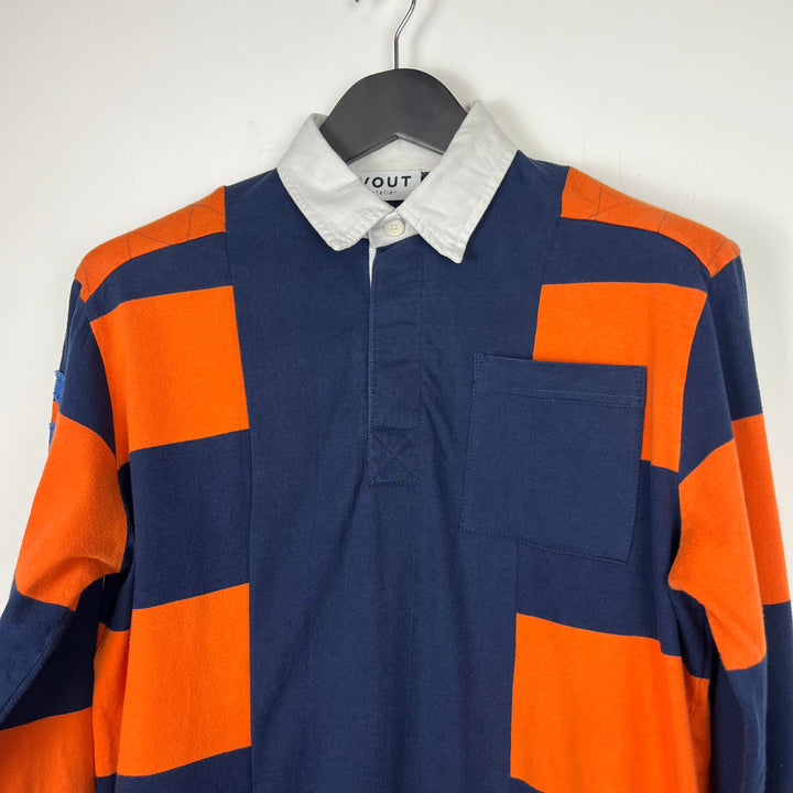 RE/WORK Cotton Navy Orange Stripe Rugby Shirt - M [No.3]