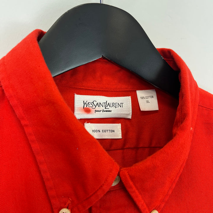 Red twill cotton shirt - XL