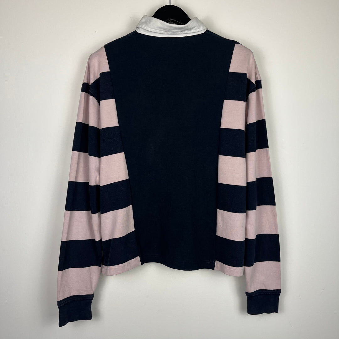 RE/WORK Cotton Pink Navy Rugby Shirt - M [No.2]