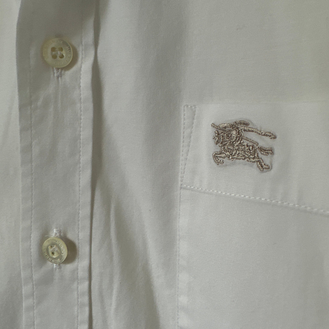 Burberry London White Oversized Shirt with Nova check - XL