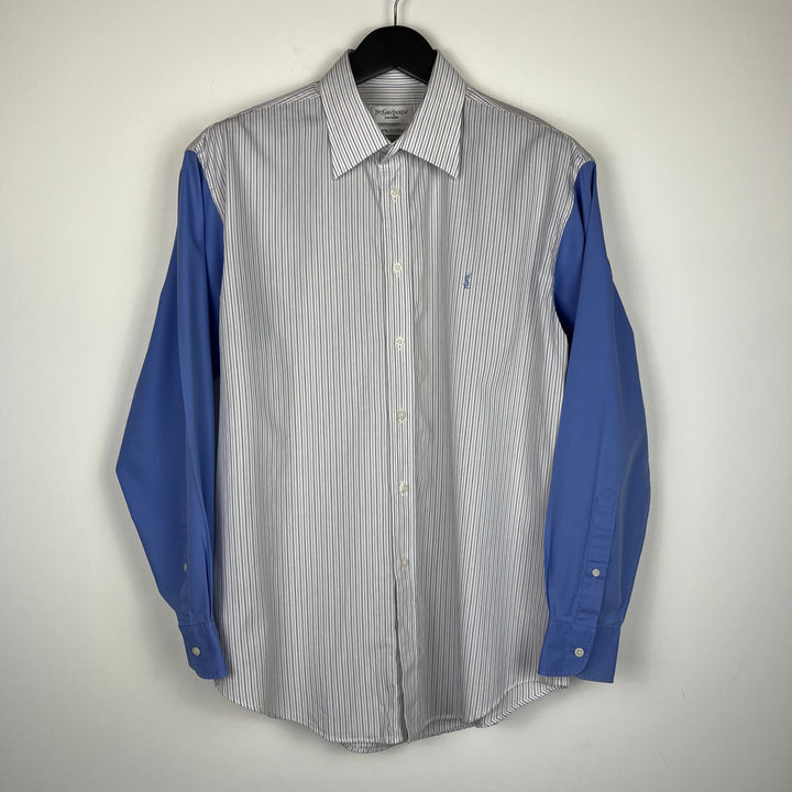 RE/WORK YSL Blue Block Sleeve Stripe Cotton Shirt - L [No.6]