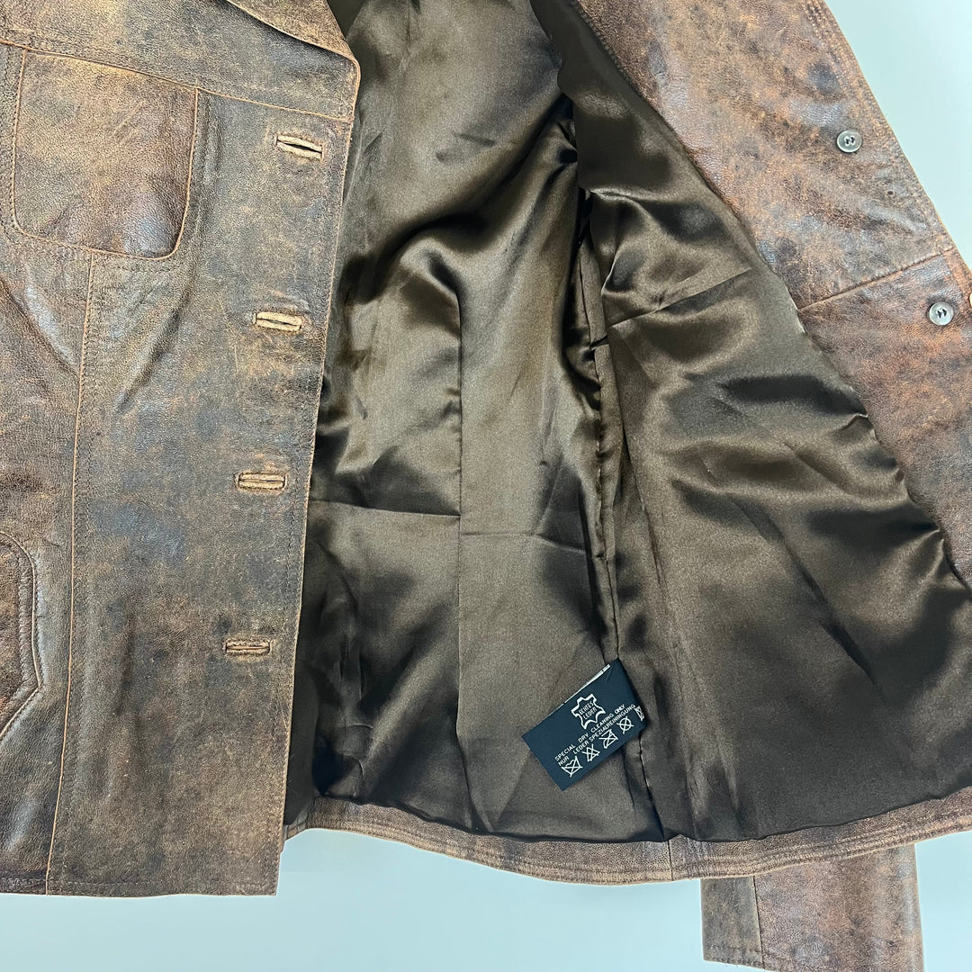 Montgomery brown leather jacket - L