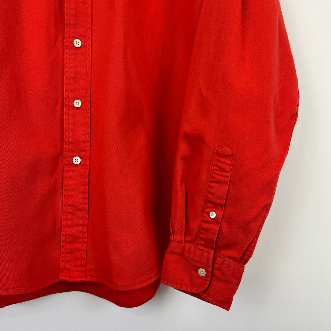 YSL red twill cotton long sleeve shirt - XL