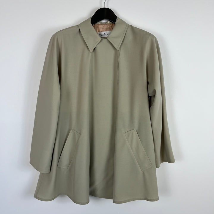 Max Mara cream a-line Wool overcoat jacket - UK 12