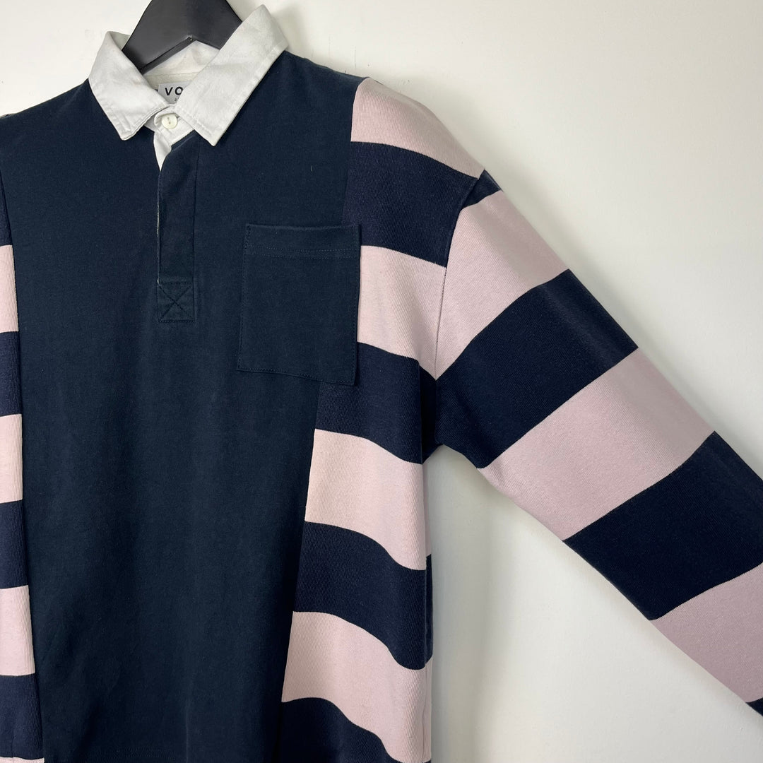 RE/WORK Cotton Pink Navy Rugby Shirt - M [No.2]