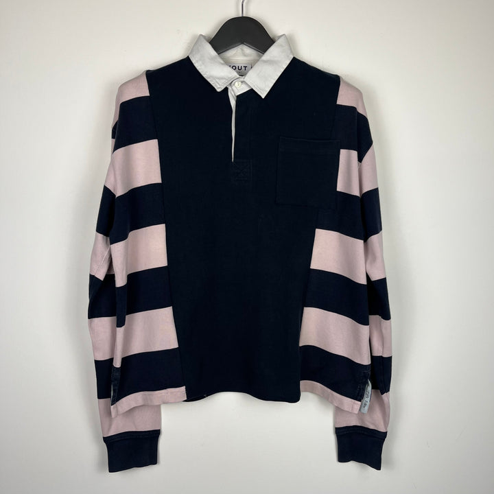 RE/WORK Cotton Pink Navy Rugby Shirt - M [No.2]