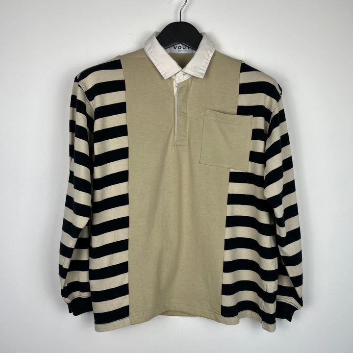 RE/WORK Cotton Beige/Navy Stripe Rugby Shirt - M [No.1]