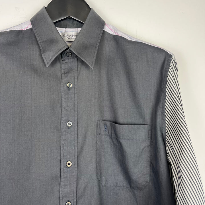 RE/WORK YSL Grey with contrast Stripe Cotton Shirt - M [No.4]