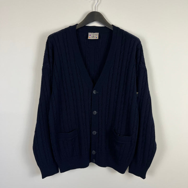 Navigare navy cable knit cardigan - L