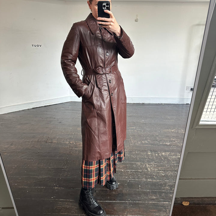 Real Leather Trench - UK8/10