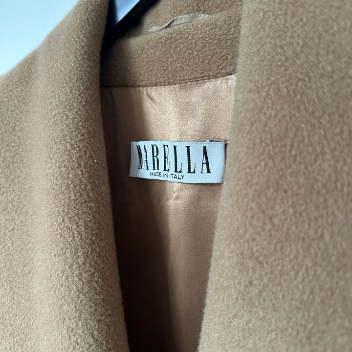 Marella (by Max Mara) Pure Wool Tan Maxi Overcoat - UK14/16