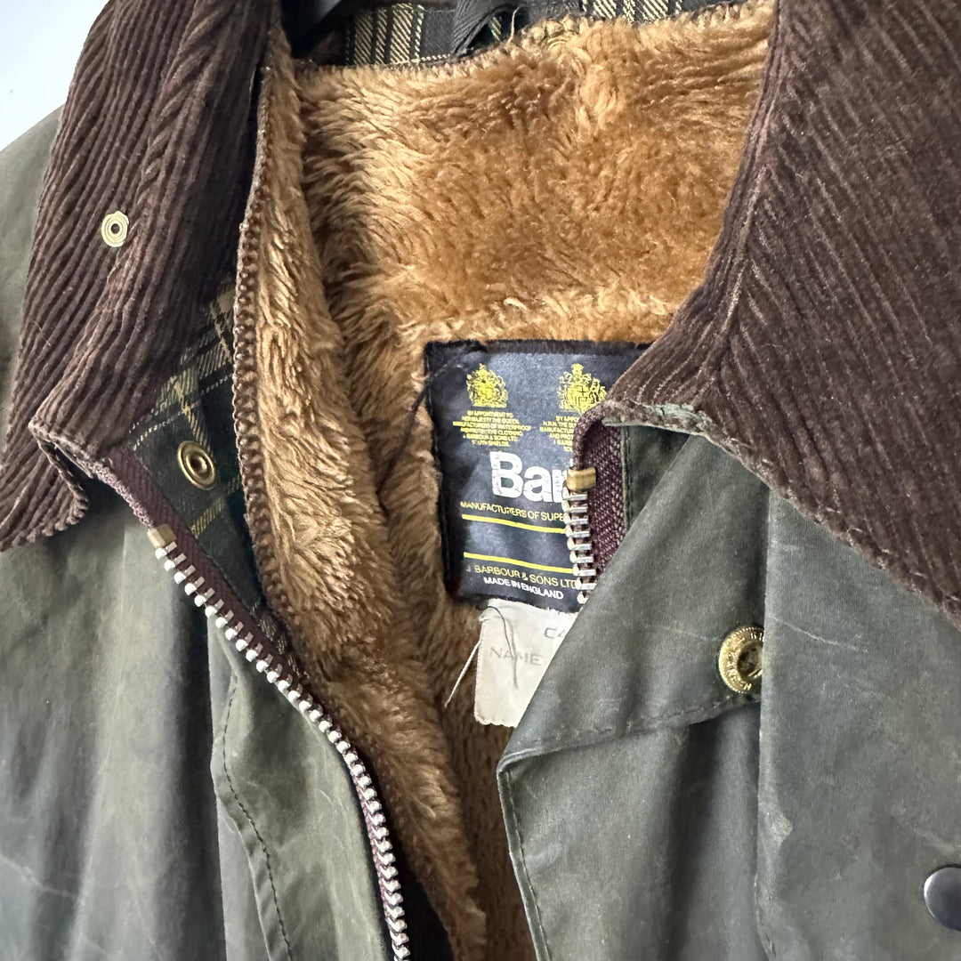 Barbour A295 Vintage Olive Waxed Cotton Wax Jacket - M