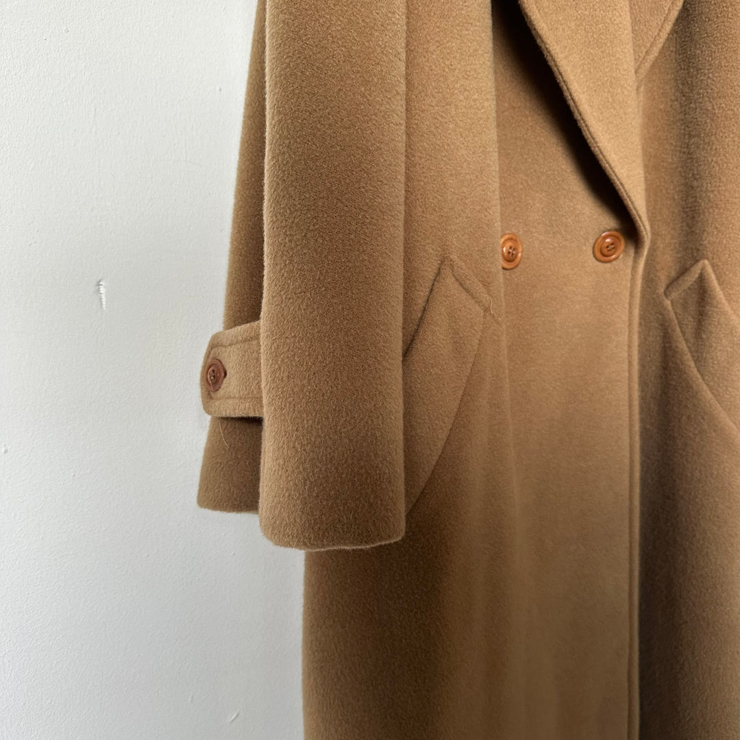 Marella (by Max Mara) Pure Wool Tan Maxi Overcoat - UK14/16