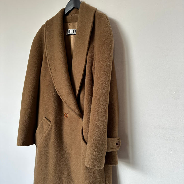 Marella (by Max Mara) Pure Wool Tan Maxi Overcoat - UK14/16