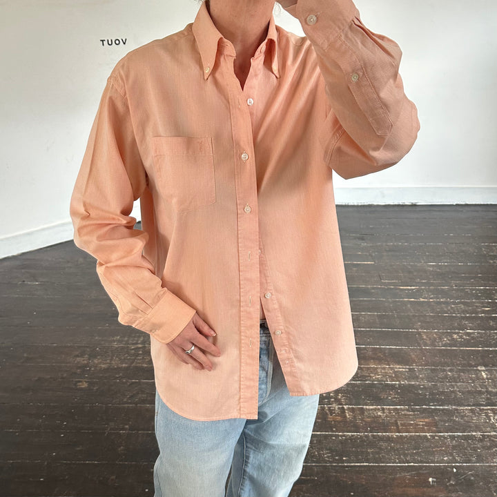 YSL orange fine textured cotton shirt - M