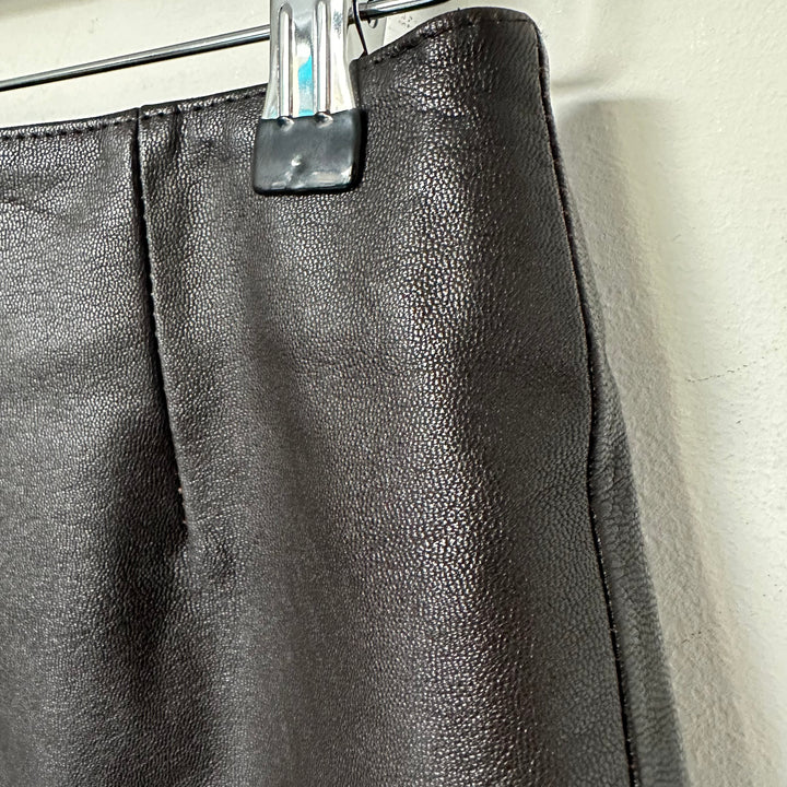 Brown Real Leather Mini Skirt - UK6/8