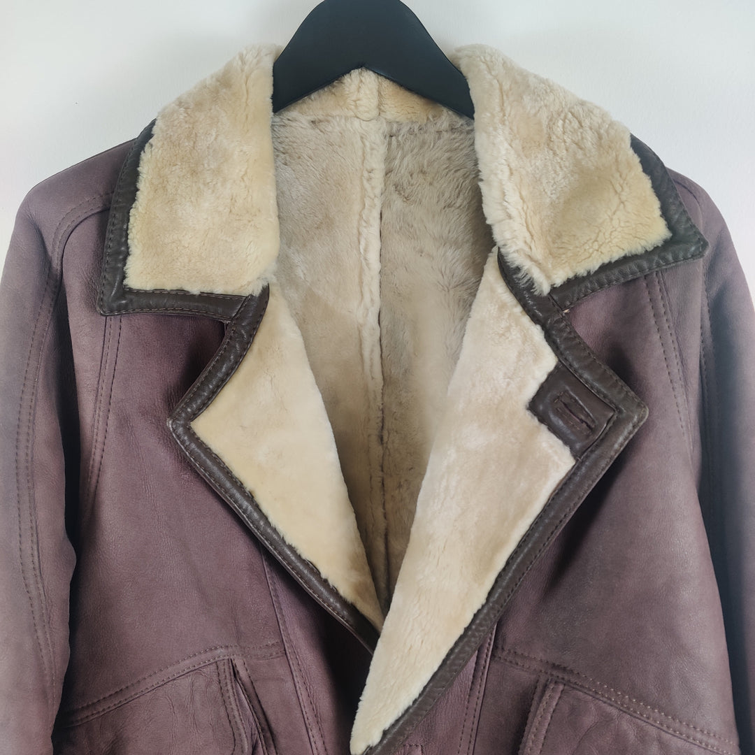 Premium Light Mauve Suede shearling Jacket - M