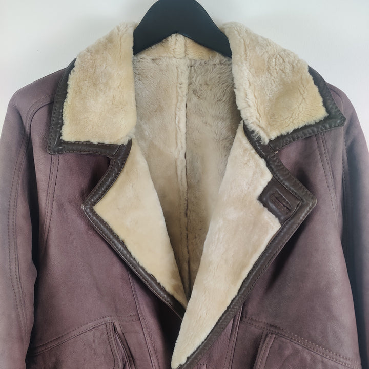 Premium Light Mauve Suede shearling Jacket - M