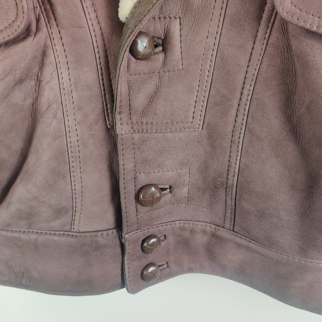 Premium Light Mauve Suede shearling Jacket - M