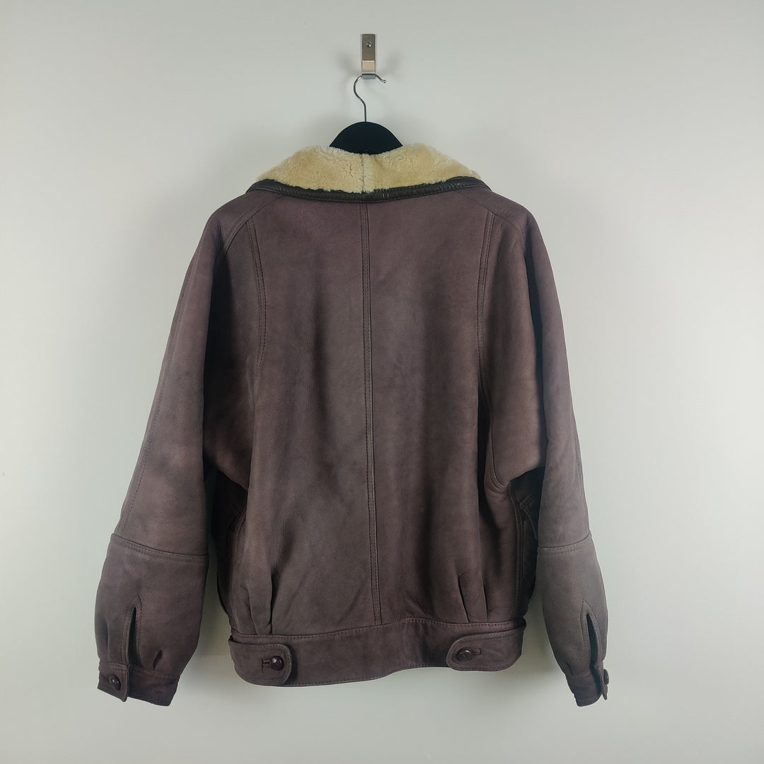 Premium Light Mauve Suede shearling Jacket - M