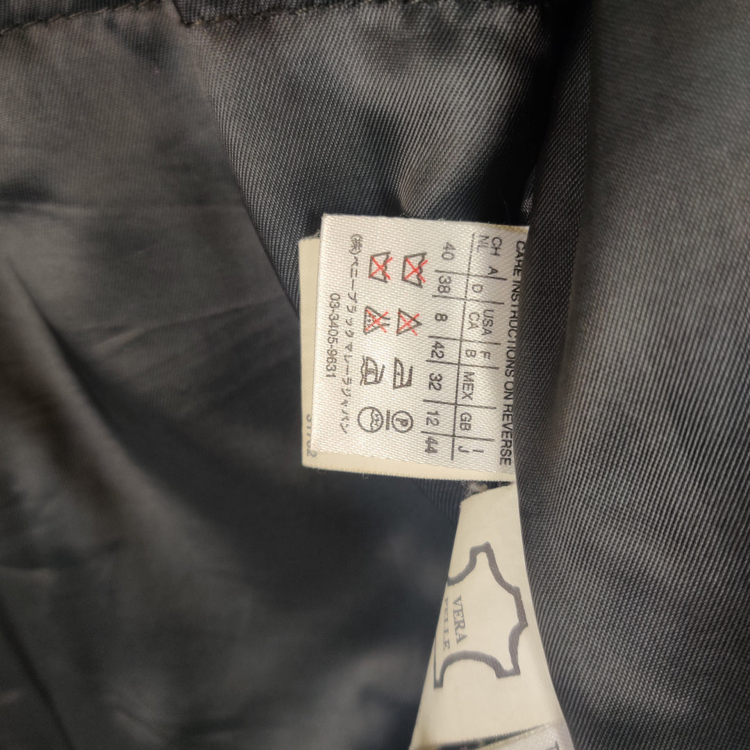 Marella Black Midi Leather Jacket - UK12