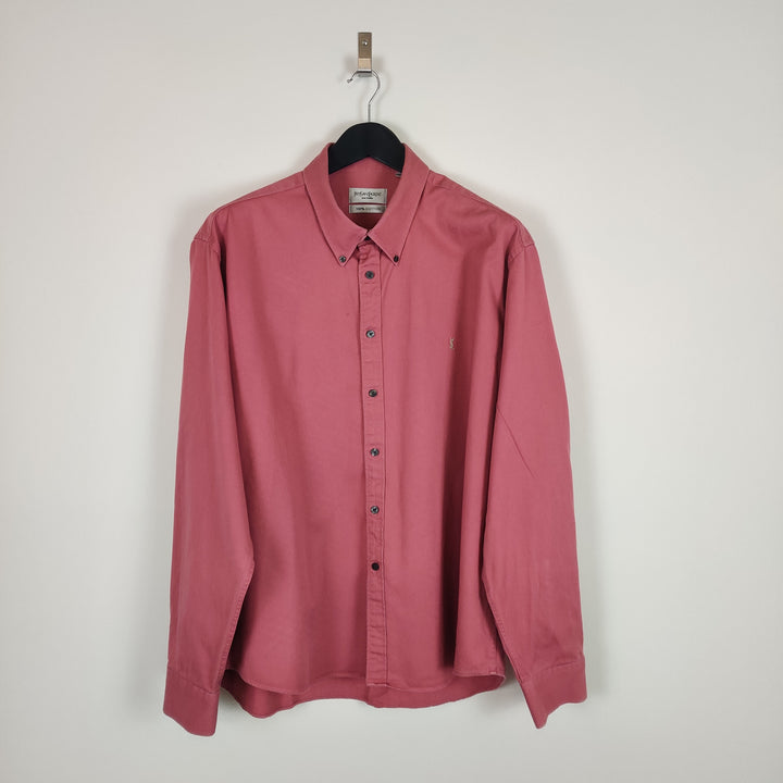 YSL Rusty Pink Twill Cotton Shirt - XXL